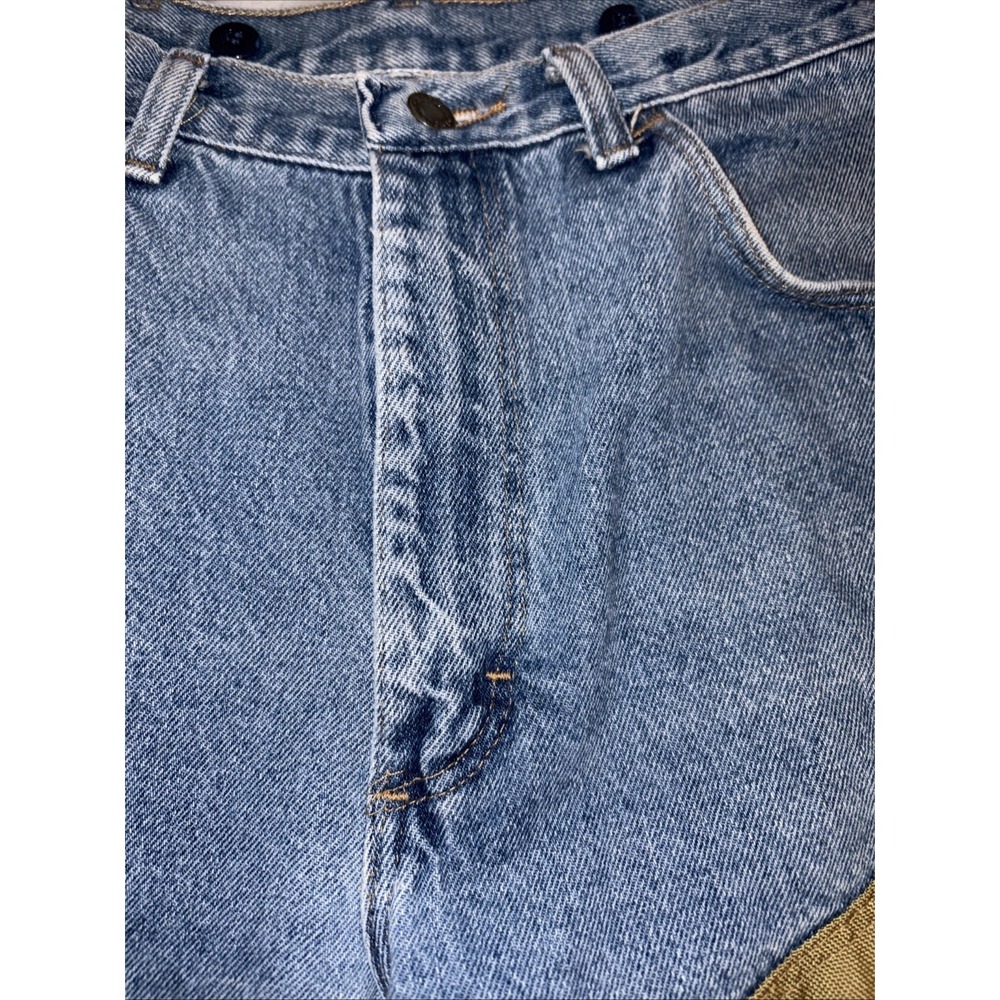 Vtg 90s Men's 34x 32 Wrangler Rugged Wear Brush 2 Tone Jeans - Picture 4 of 10